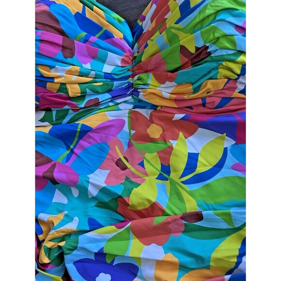 Bleu by Rod Beattie Women's Plus Size Away We Go Shirred One-Piece Swimsuit 20W - Picture 5 of 8